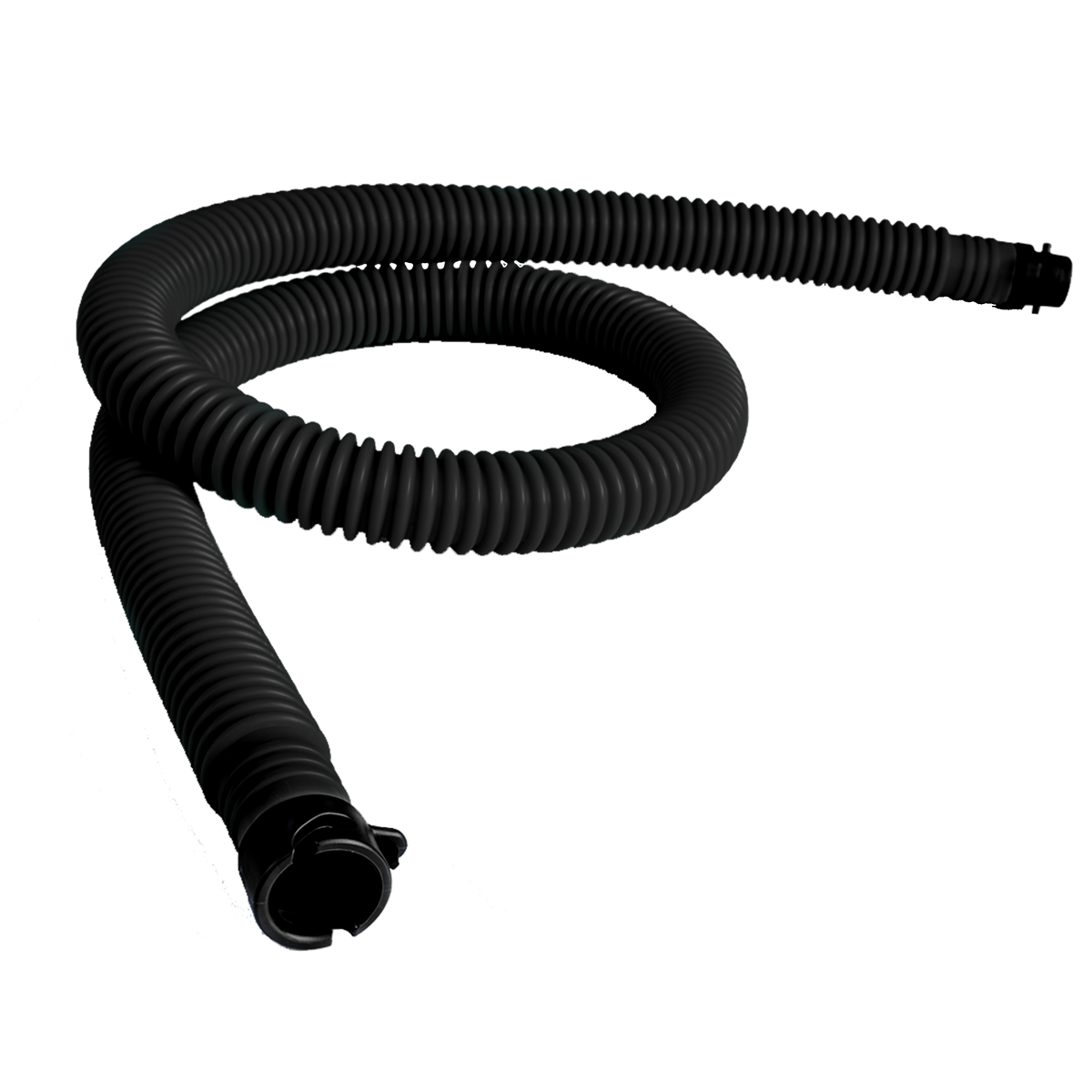 Mystic LDPE Kite Pump Schlauch 2027 schwarz, flexibler Kunststoffschlauch mit Rillenoberfläche und Anschlussadapter