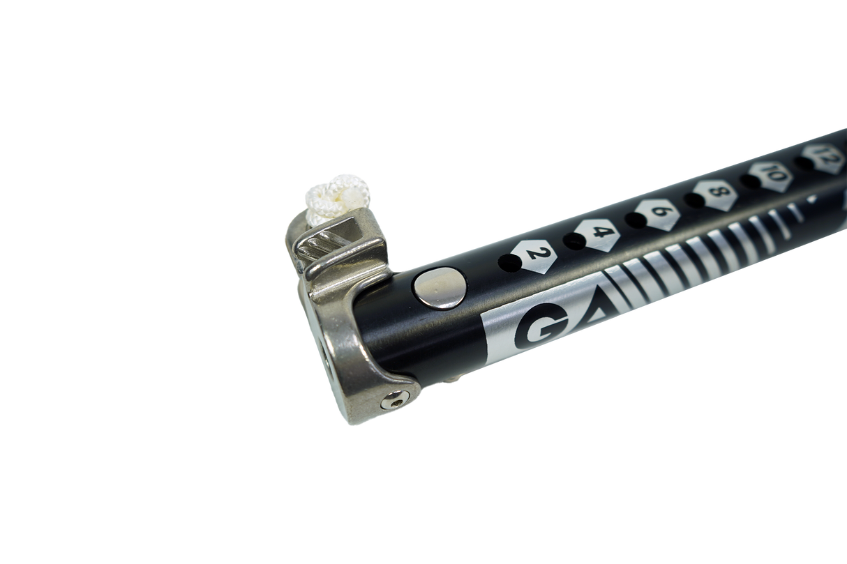 GA Extension PRO Alu LTD MTE 2026 Aluminium-Erweiterungsstange schwarz-silber mit Befestigungsklemme, Detailansicht
