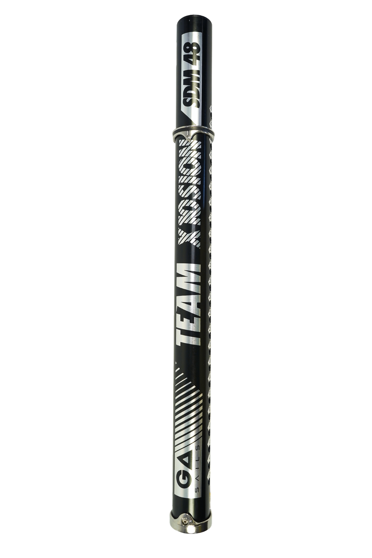 GA Extension PRO Alu LTD MTE 2026 Aluminium-Erweiterungsstab in Schwarz mit weißem Grafikdesign, Frontansicht