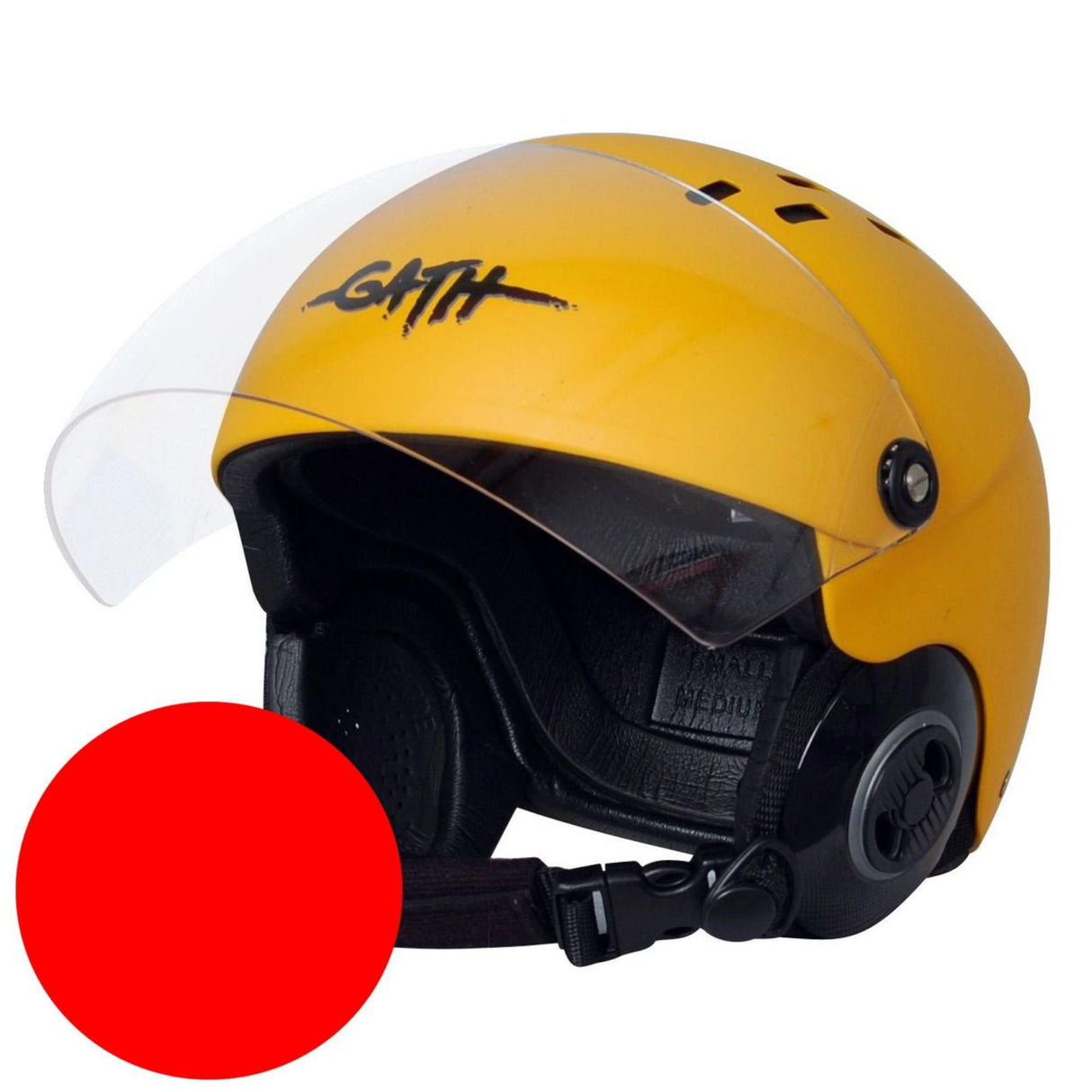 GATH RESCUE Safety Helm gelb mit Visier und Belüftung, Seitenprofil