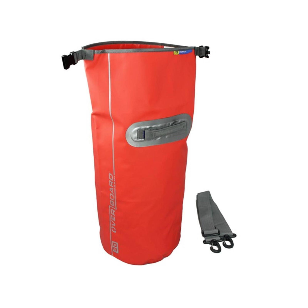 OverBoard wasserdichter Packsack 30 Liter rot, zylindrisch mit Rollverschluss und Schultergurt
