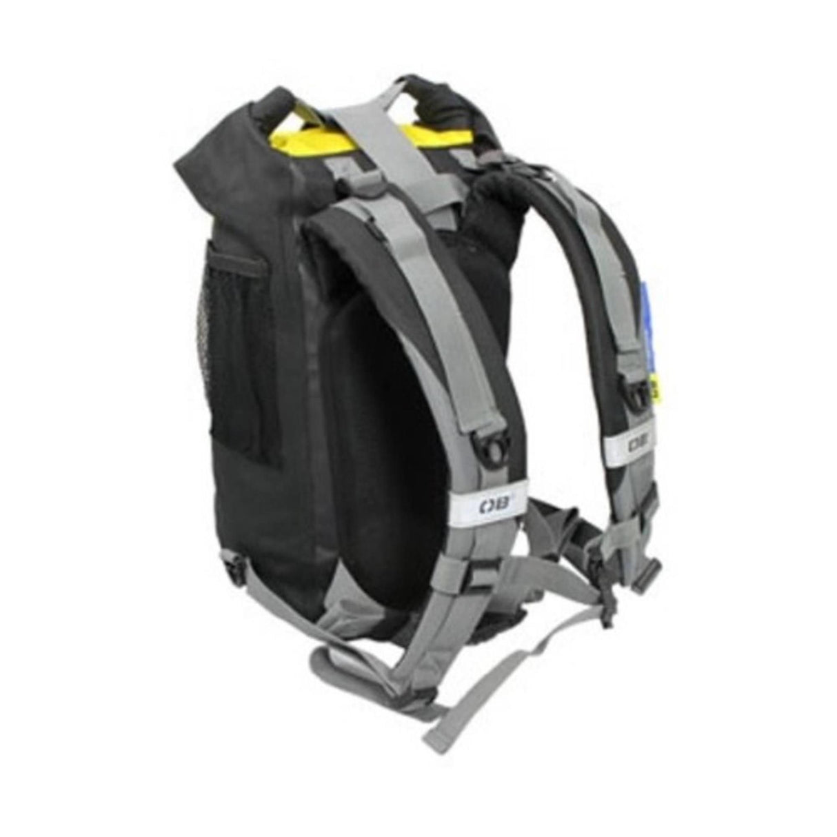 OverBoard wasserdichter Rucksack Classic 20L, schwarz mit grauem Tragesystem, Rückansicht