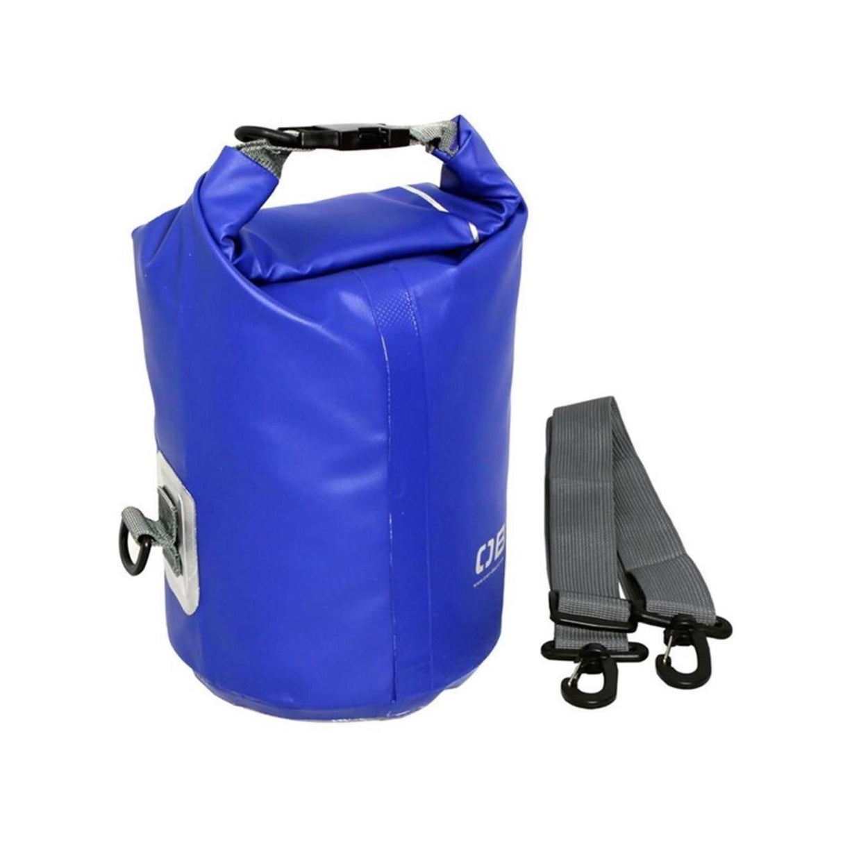OverBoard wasserdichter Packsack 5L blau mit schwarzem Tragegurt und Rollverschluss