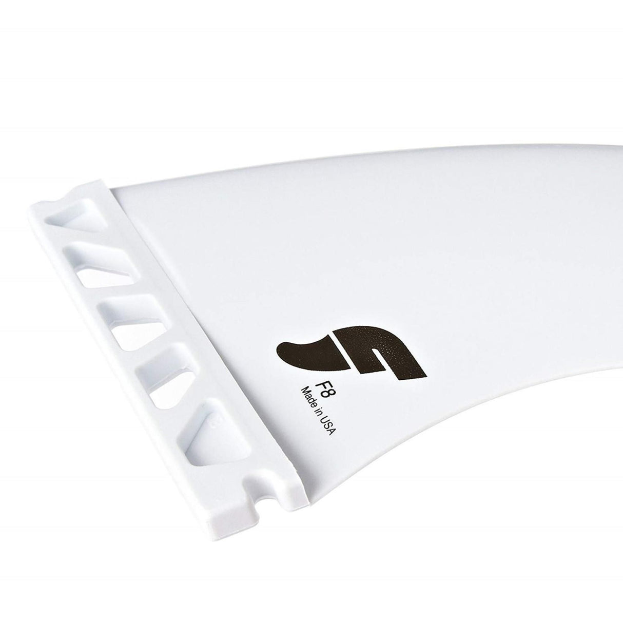 FUTURES Thruster Fin Set F8 Thermotech weiß, drei Flossen aus Kunststoff, Seitenansicht