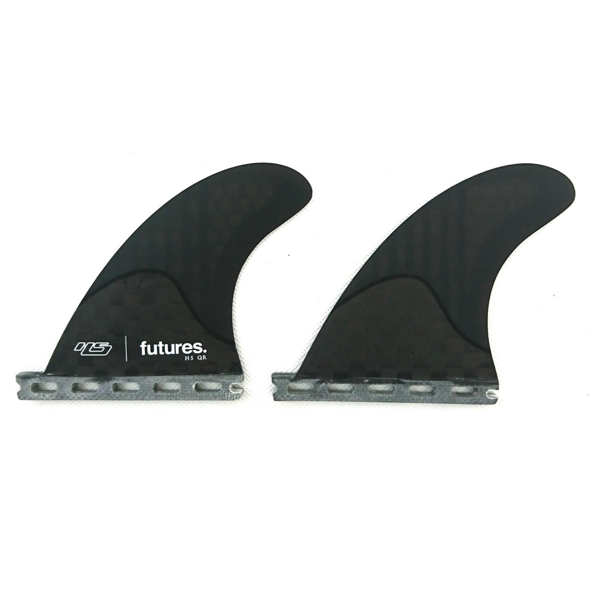FUTURES Quad Fin Set HS Rear Generation Hayden Cox schwarz, zwei Finnen, Draufsicht