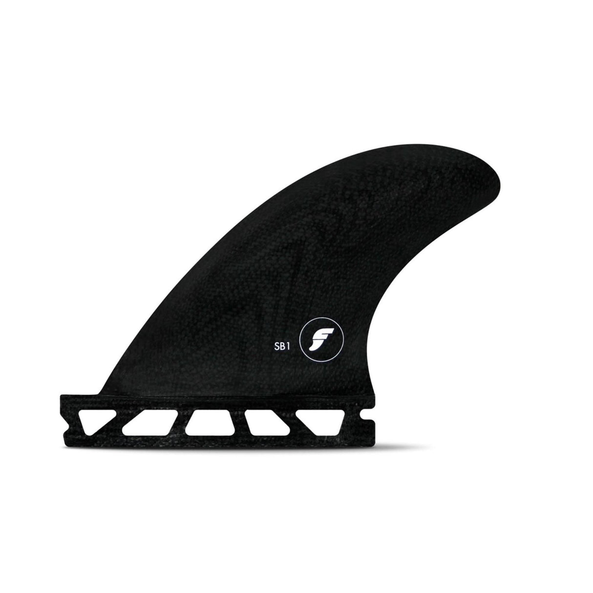 FUTURES Sidebites 2 Fin Set SB1 schwarze Fiberglass-Finne, Seitenansicht