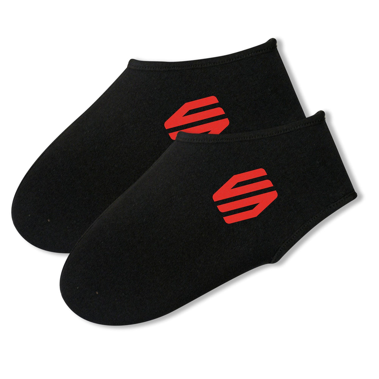 Sniper Bodyboard Neopren Socken schwarz mit rotem Logo, Paar Ansicht