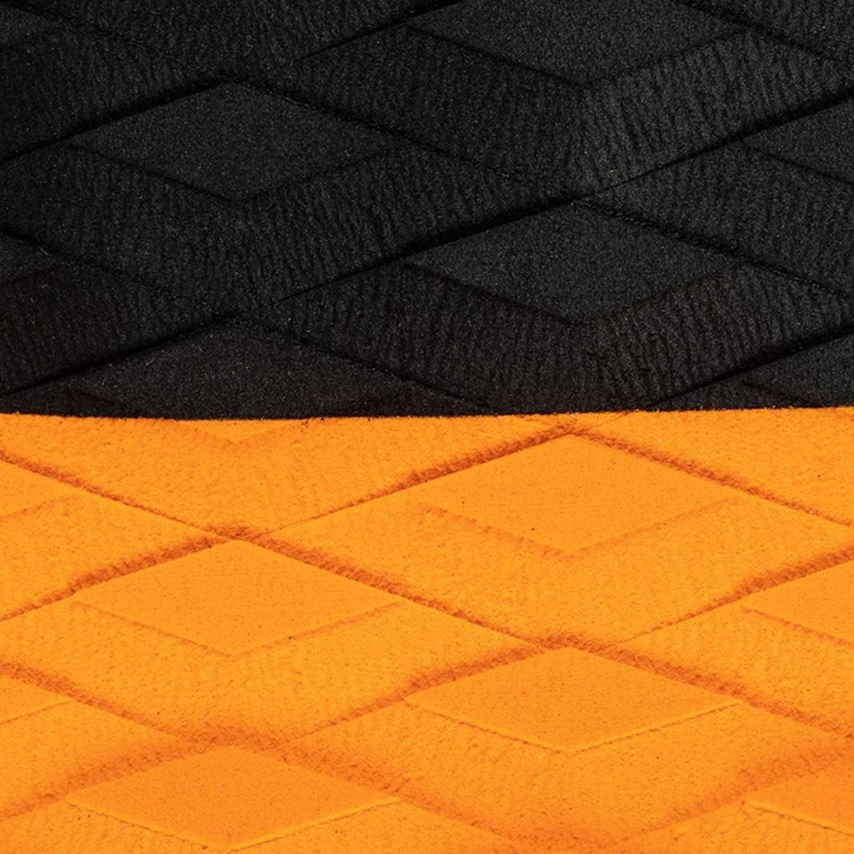 Roam Footpad Deck Grip 3-teilig, schwarz und orange Griffbelag mit strukturierter Oberfläche, Draufsicht