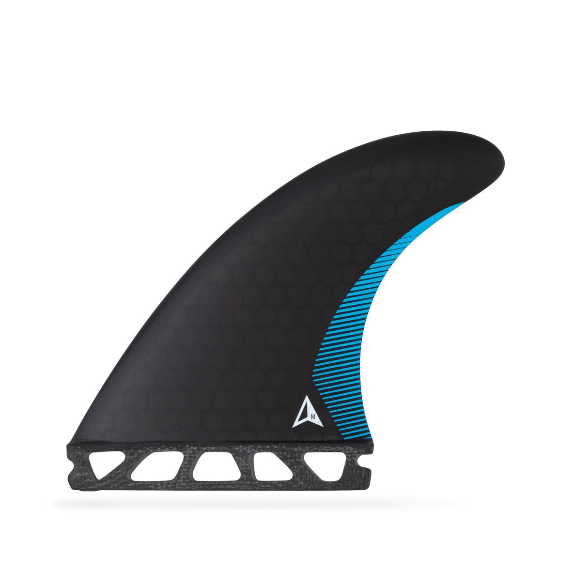 Roam Thruster Fin Set Performer Futures schwarz blau Seitenansicht Surfflossen mit Futures Box System
