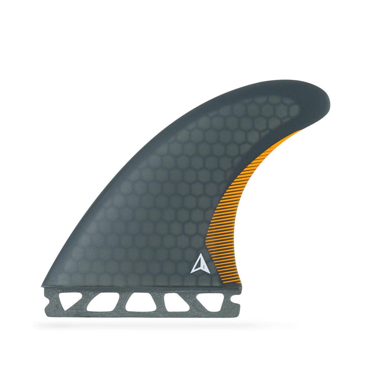 Roam Thruster Fin Set Performer Futures grau orange Hexagon Wabenmuster Seitenansicht