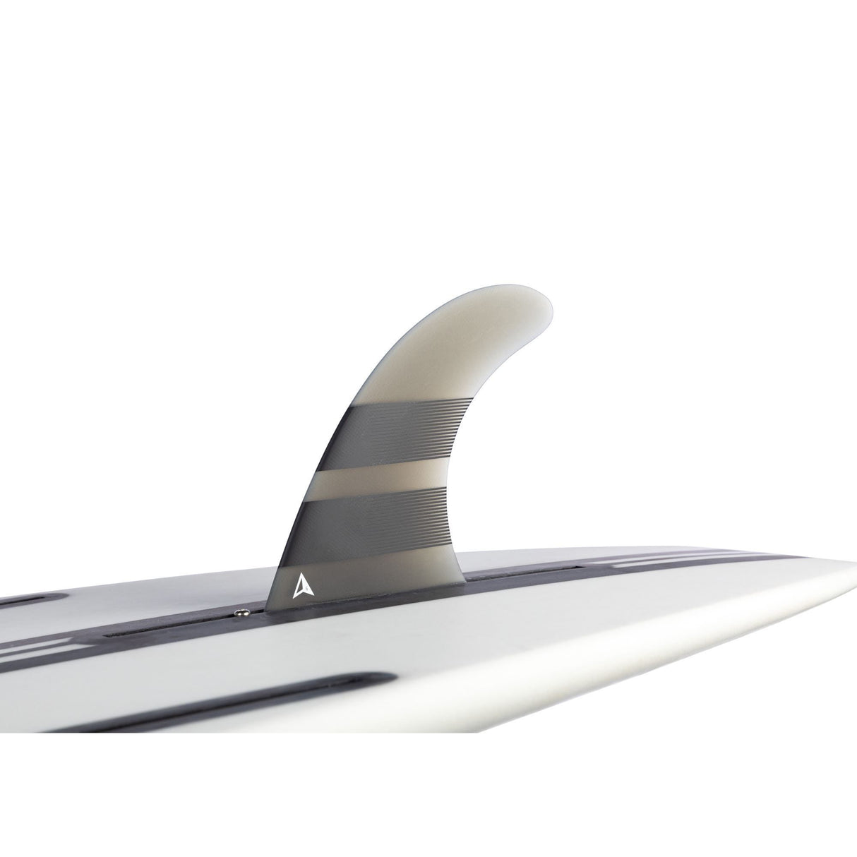 ROAM Surfboard mit Single Finne US Box, weiß mit schwarzen Streifen, Seitenansicht