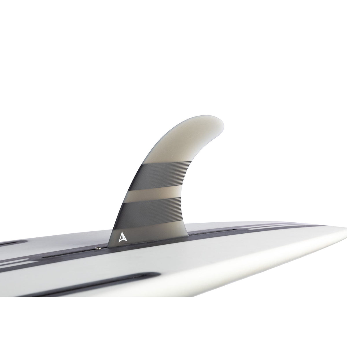 ROAM Surfboard mit Single Finne US Box, weiß mit schwarzen Streifen, Seitenansicht