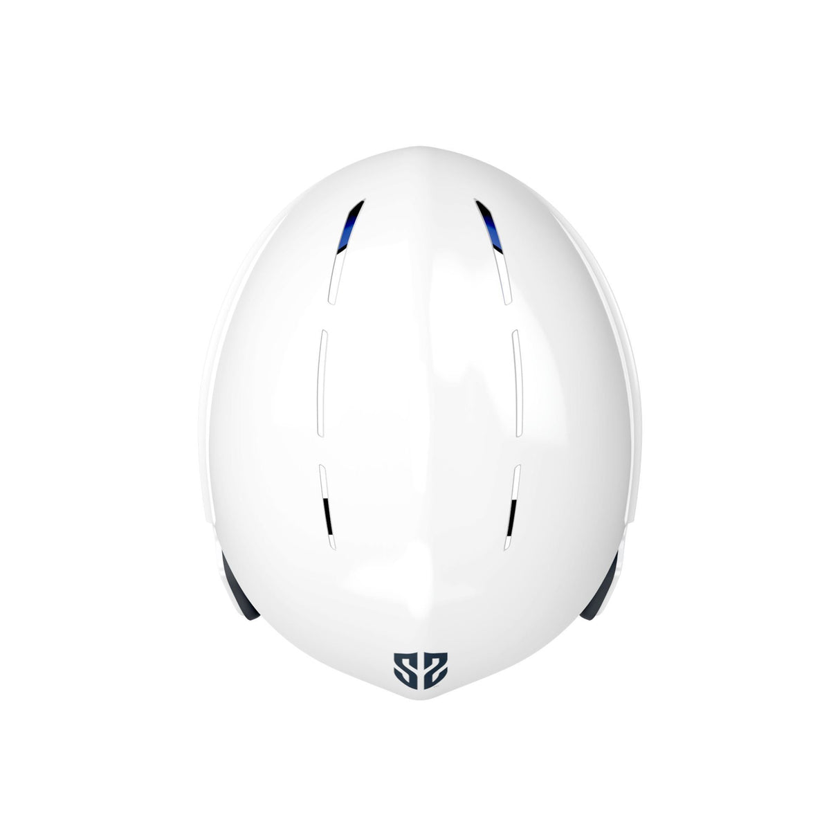 Simba Sentinel Wassersport Helm in Weiß mit blauen und schwarzen Akzenten, Draufsicht