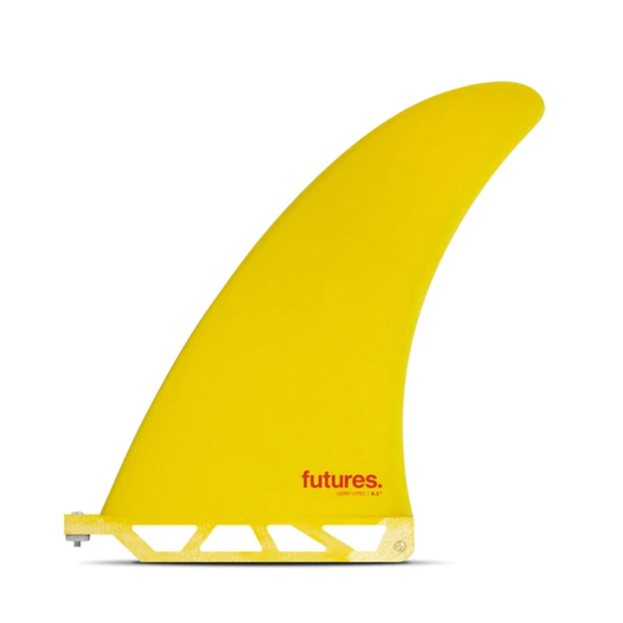 Futures Single Fin Gerry Lopez 8.5 Fiberglas gelb, Seitenansicht