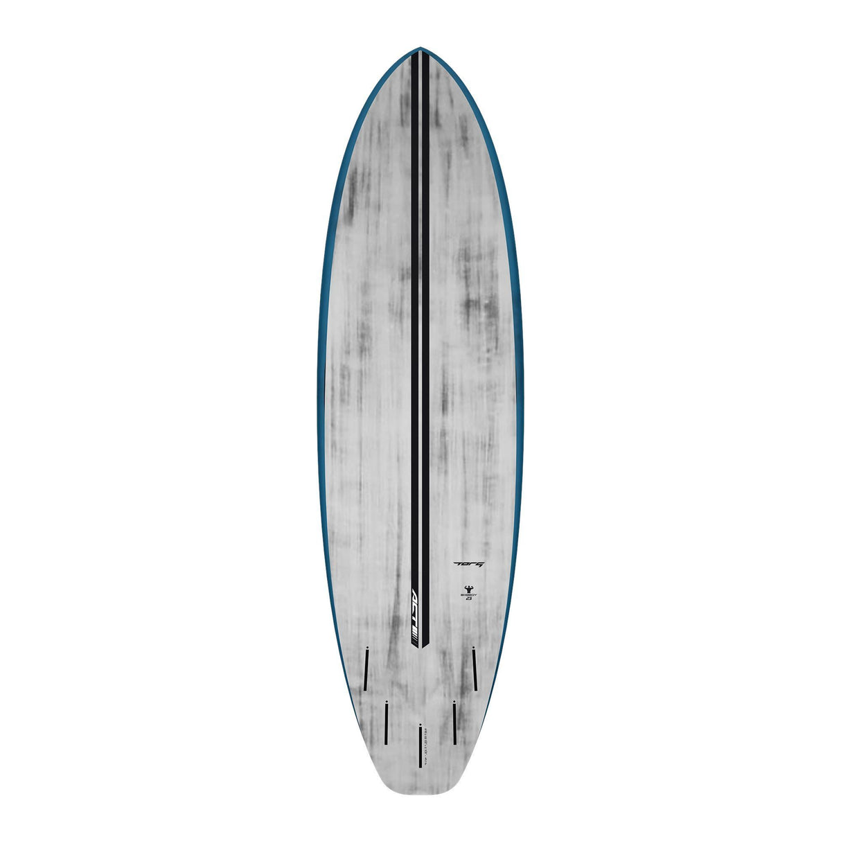 Torq ACT Prepreg BigBoy23 Surfboard, grau mit blauer Kante, Prepreg-Material, Draufsicht