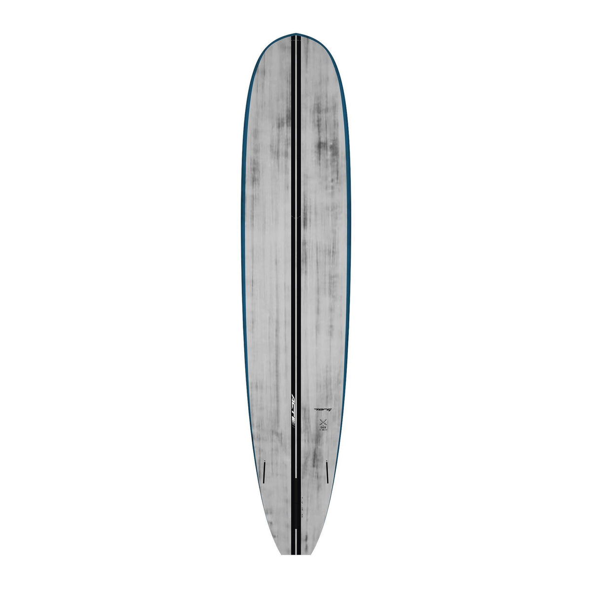 Torq ACT Prepreg The Don Noserider Surfboard, grau mit dunkelblauen Kanten, Draufsicht