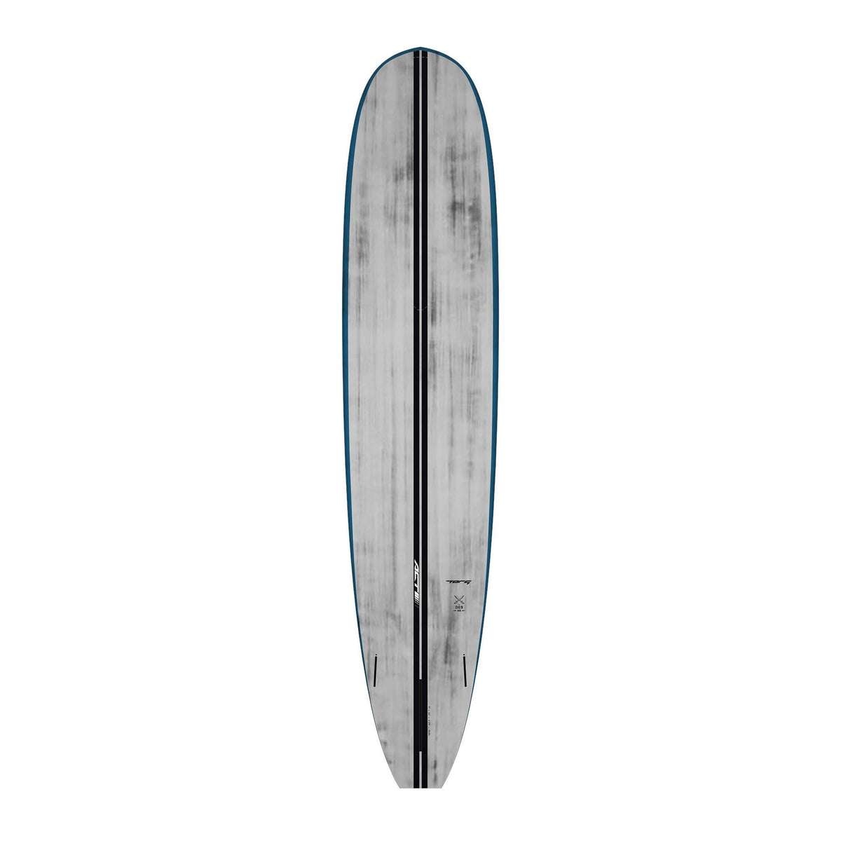 Torq ACT Prepreg The Don Noserider Surfboard, grau mit blauer Kante, Draufsicht