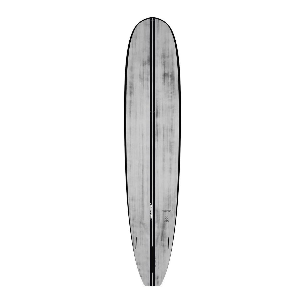 Torq ACT Prepreg The Don Noserider Surfboard, grau mit schwarzer Kante, Draufsicht