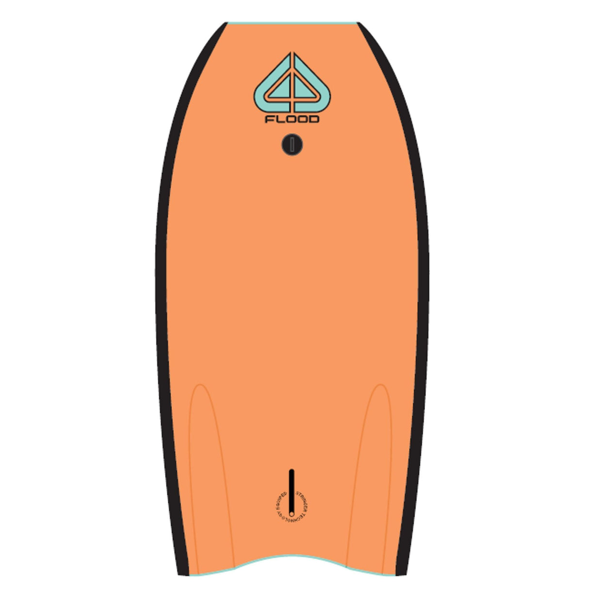 Flood Usurper Bodyboard orange mit schwarzen Kanten, Draufsicht