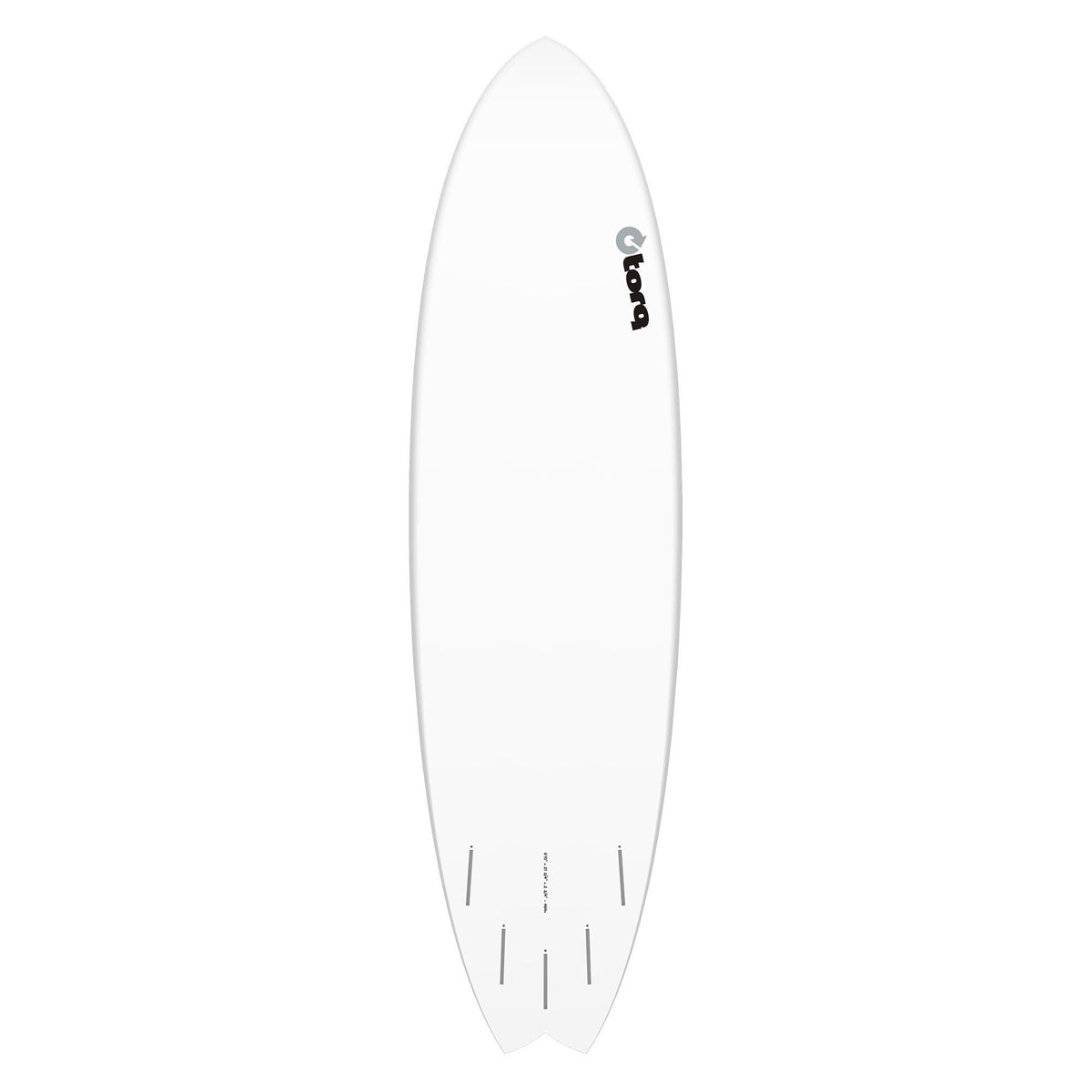 Torq TET MOD Fun & Fish Surfboard, weiß, Fischform, Draufsicht, modernes Design mit Finnen