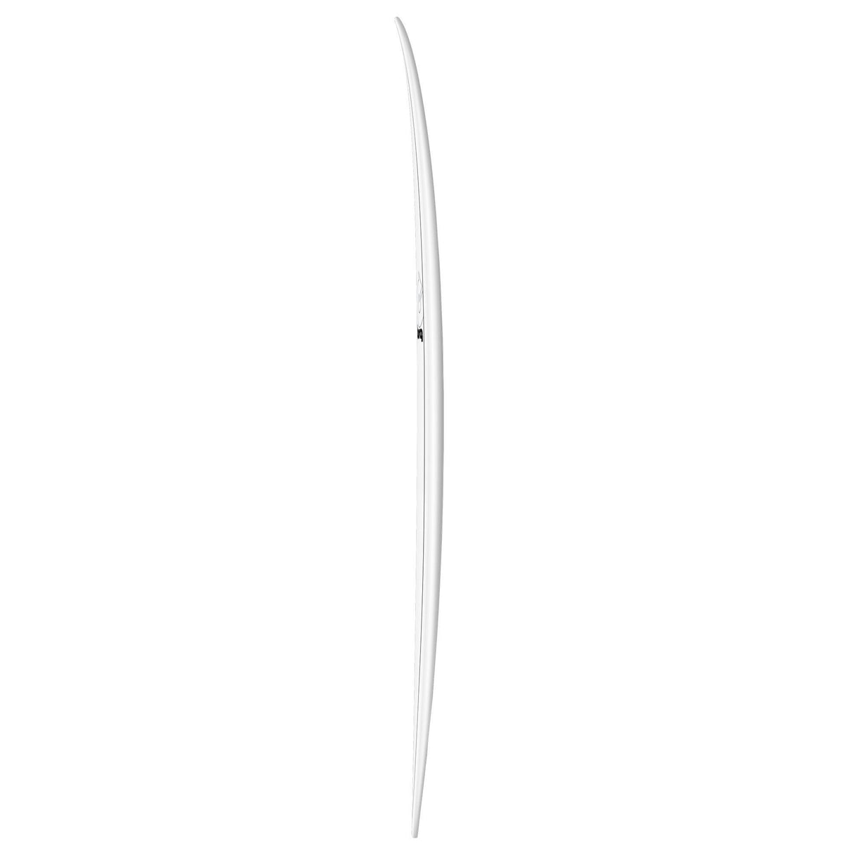 Torq TET MOD Fun & Fish Surfboard weiß, längliches Design mit schlankem Profil, Seitenansicht
