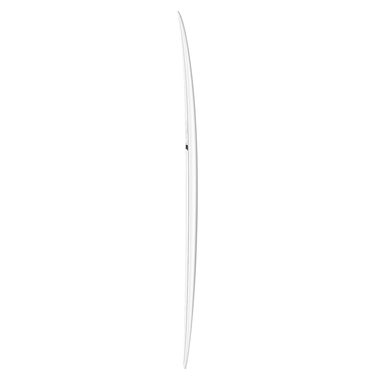 Torq TET V+ MOD Fun Surfboard in Weiß, Seitenansicht, modernes Design mit schlanker Form