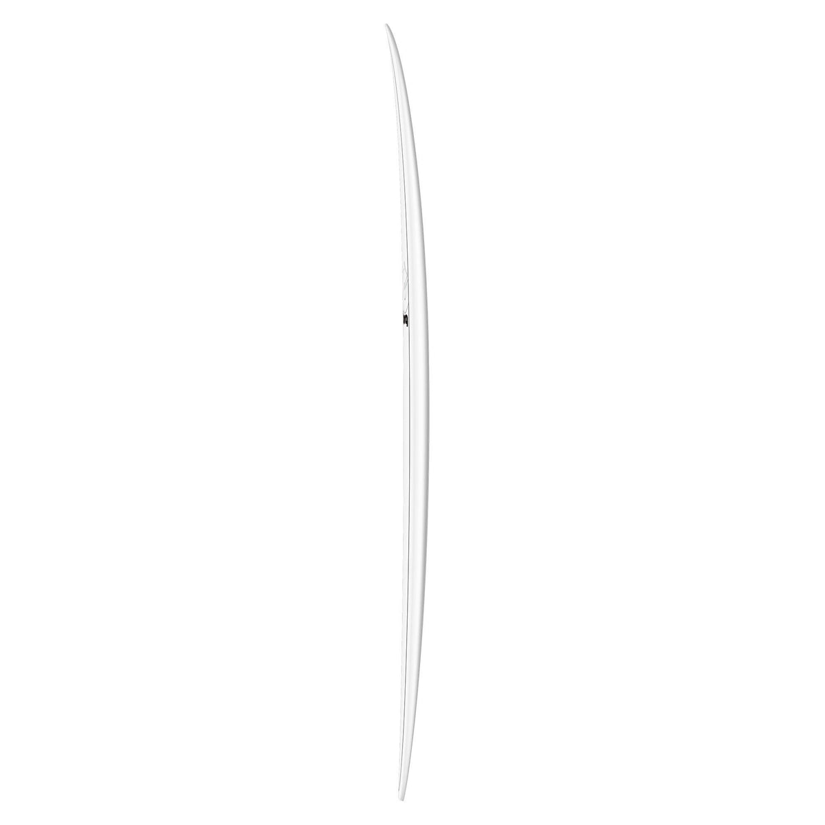 Torq TET V+ MOD Fun Surfboard in Weiß, Seitenansicht, modernes Design mit schlanker Form