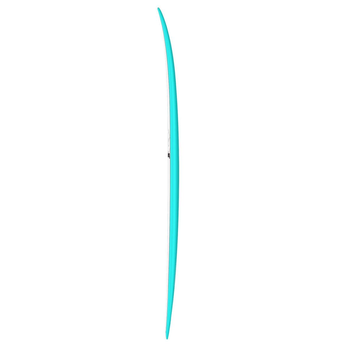 Torq TET MOD Fun & Fish Surfboard in Türkis, schlankes Design mit spitzer Form, Seitenansicht