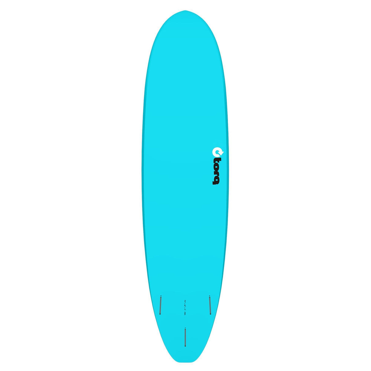 Torq TET V+ MOD Fun Surfboard in Türkis, Draufsicht auf das vollständige Board mit abgerundeter Nose und Tail