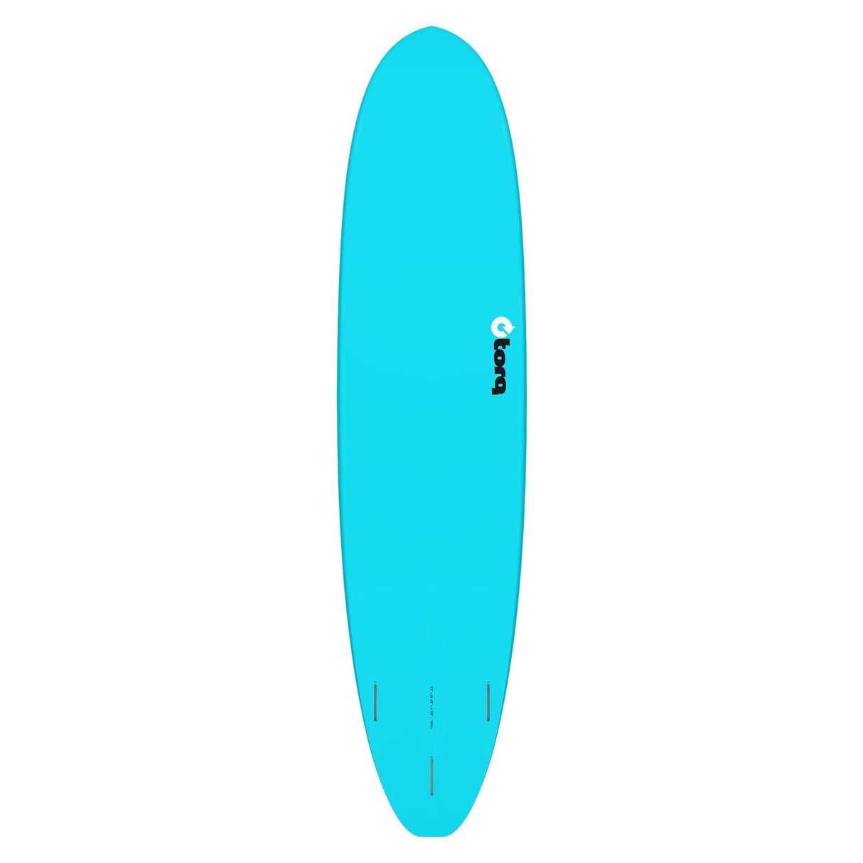 Torq TET V+ MOD Fun Surfboard in Türkis, Draufsicht auf das komplette Board mit abgerundeter Nose und Tail