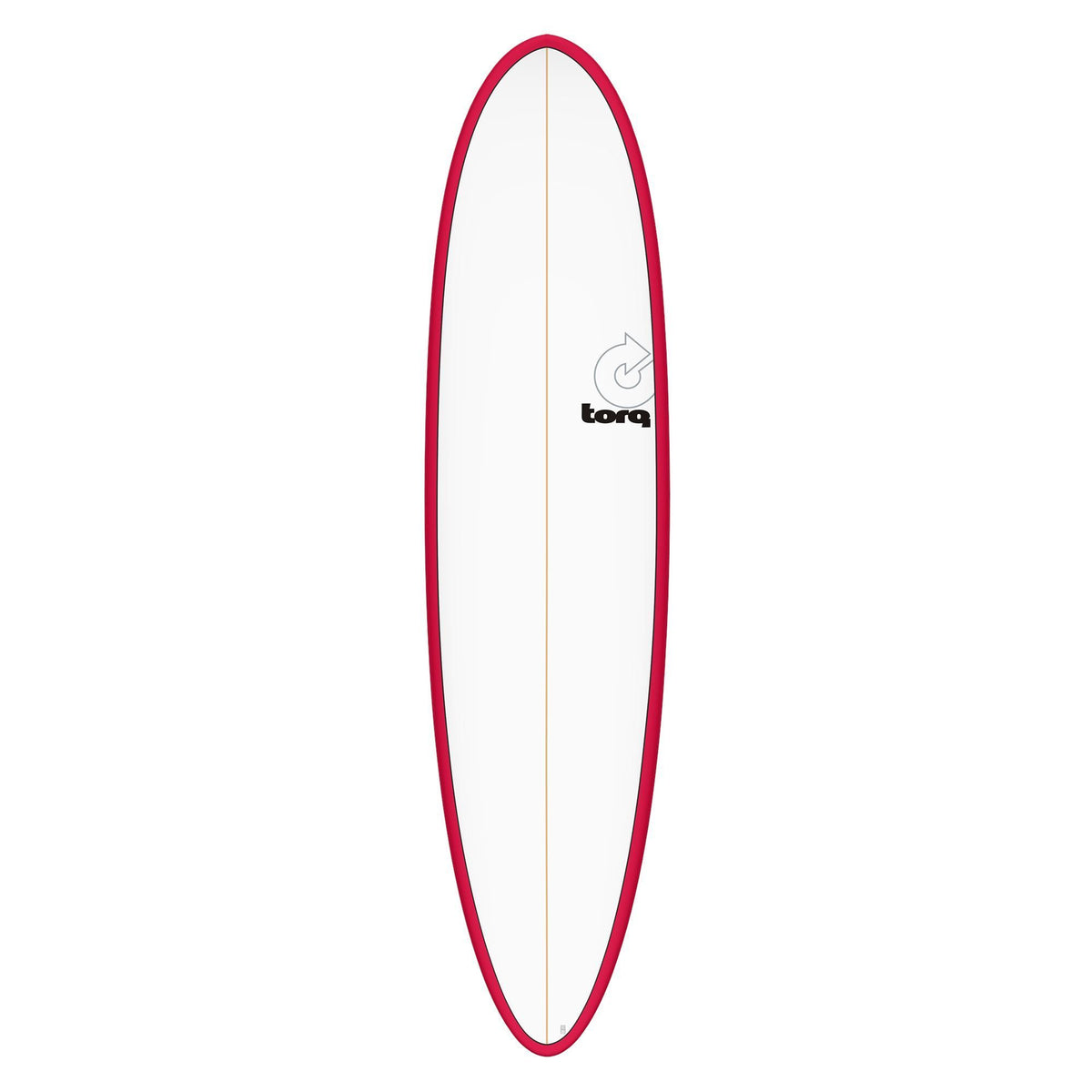 Torq TET MOD Fun Surfboard mit burgundy Rails und weißem Deck, Draufsicht