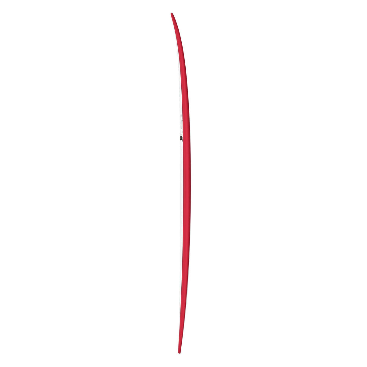 Torq TET Longboard in Rot, schlankes Design mit geschwungener Form, Seitenansicht