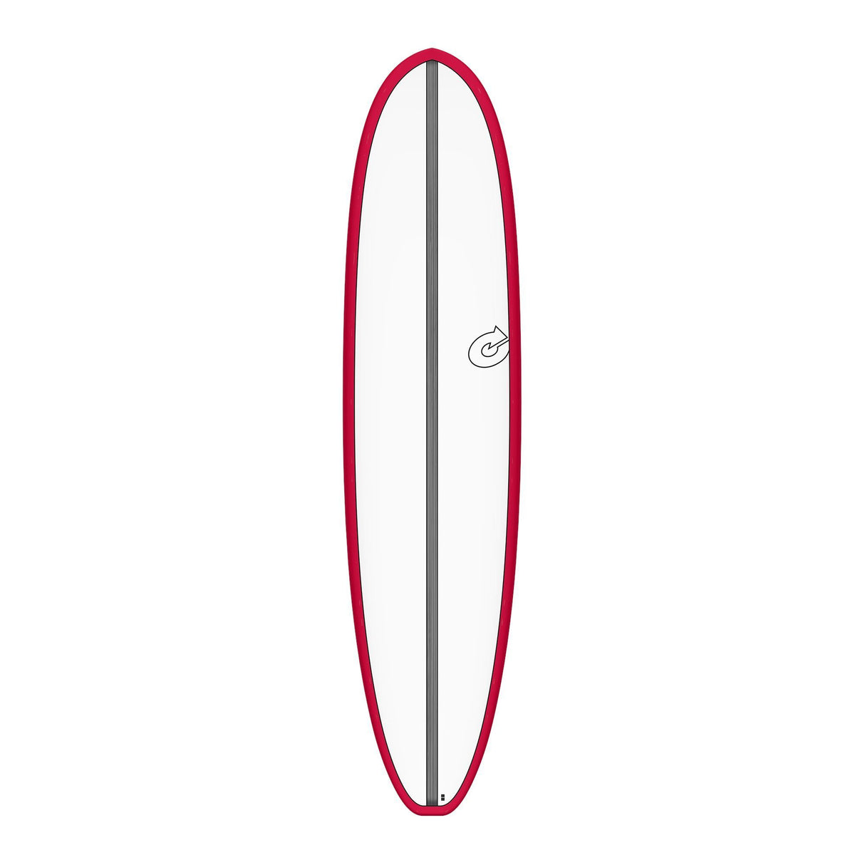 Torq TET CS V+ MOD Fun Surfboard in Rot und Grau mit Carbon-Konstruktion, Draufsicht