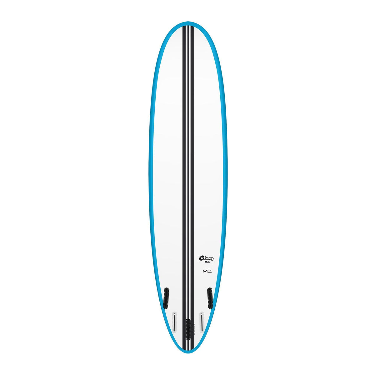 Torq TEC M2.0 Surfboard, blau-weiß mit schwarzem Stripe, Draufsicht
