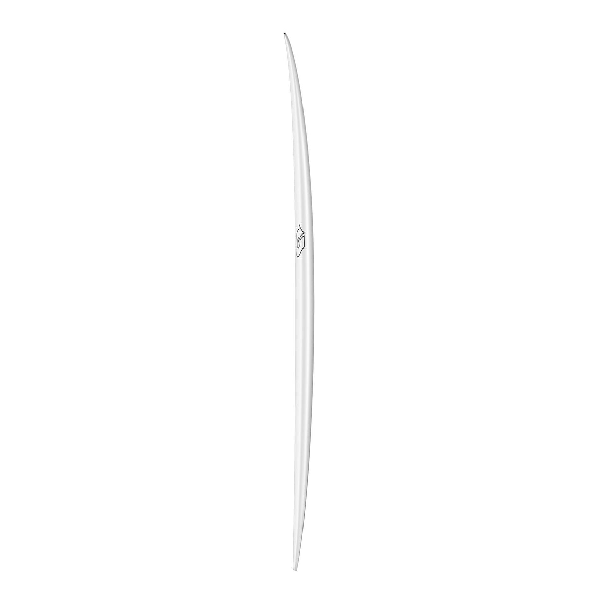 Torq TEC Volume Plus V Plus Surfboard weiß, Seitenansicht mit schmalem Volumen-Design
