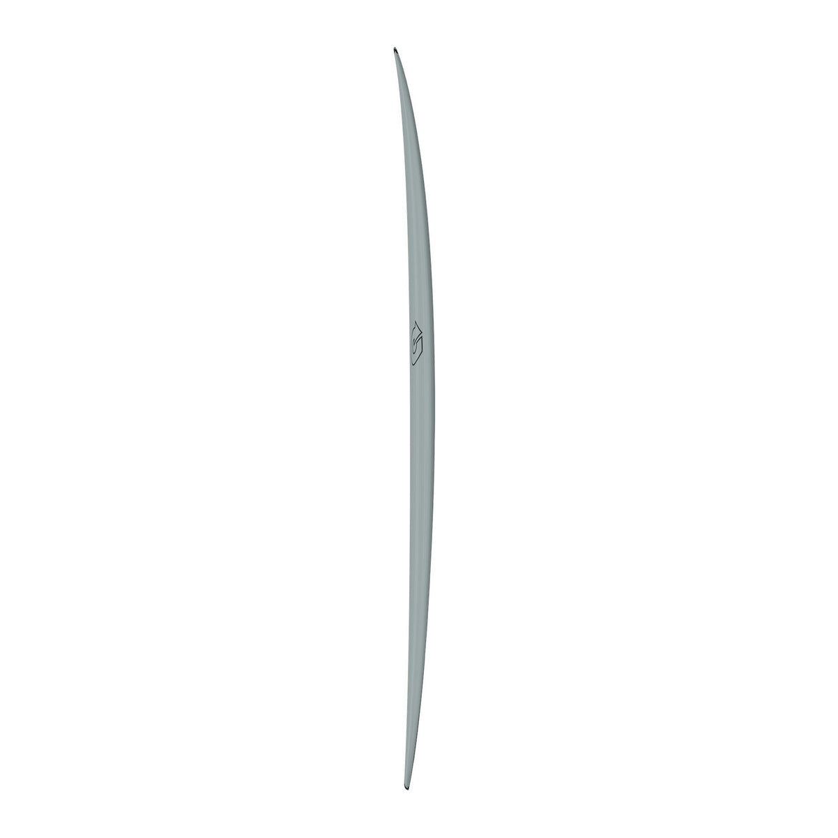 Torq TEC Chopper Surfboard grau schmal zulaufend Seitenansicht