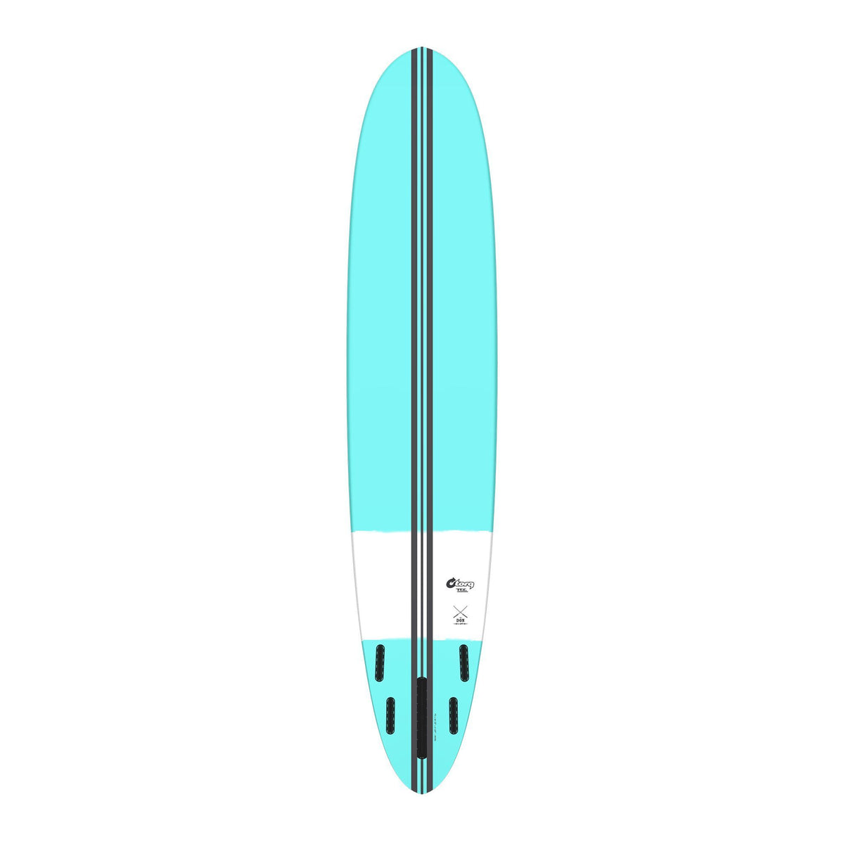 Torq TEC The Don HP Surfboard in Hellblau mit weißer Unterseite, Draufsicht