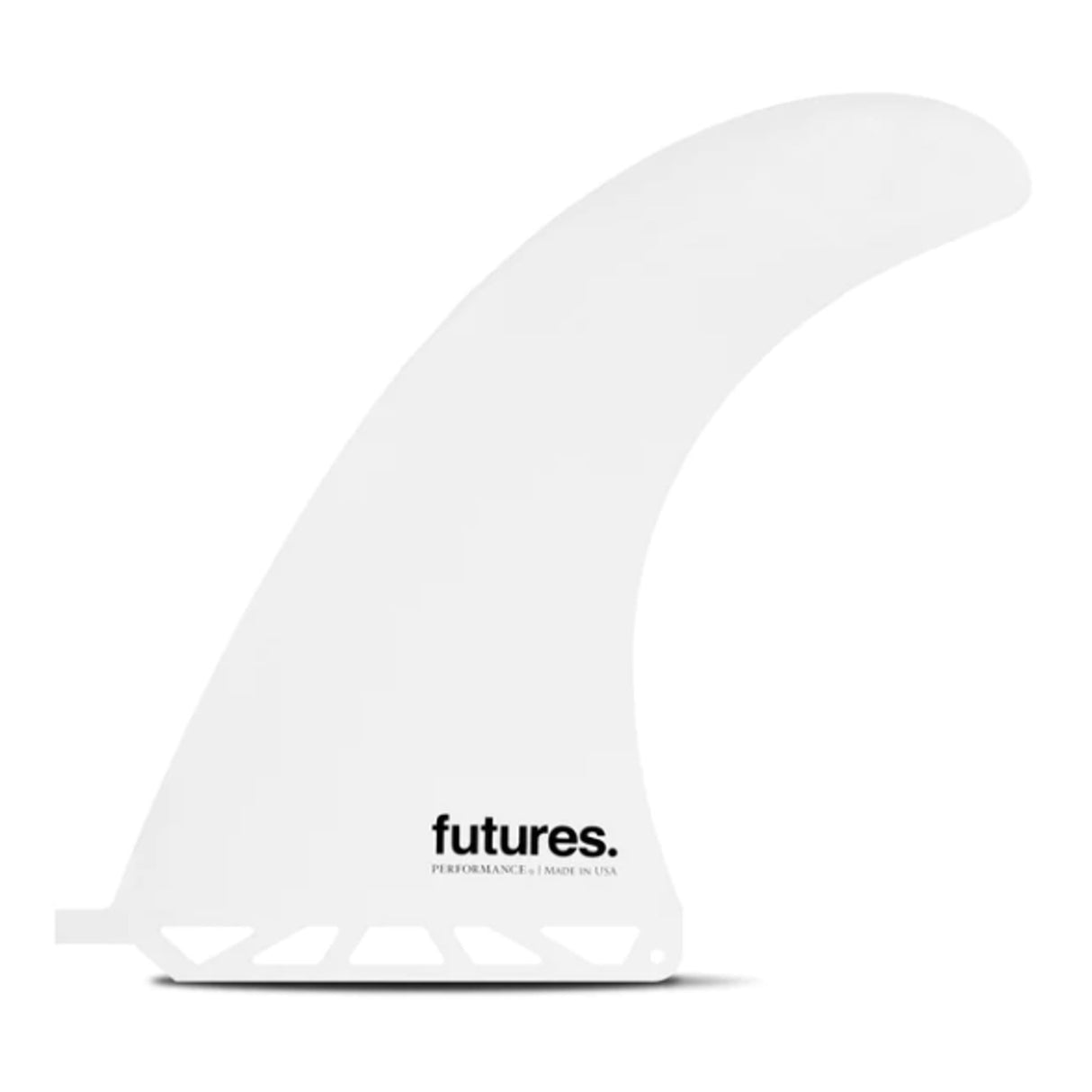 Futures Single Fin Performance Thermotech Surfboard Finne in Weiß, Seitenansicht
