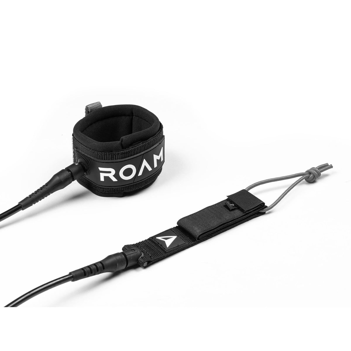 Roam Surfboard ECO Comp Leash recycelt, schwarze Neopren-Fußschlaufe mit Kordel und Befestigungssystem aus recyceltem Material