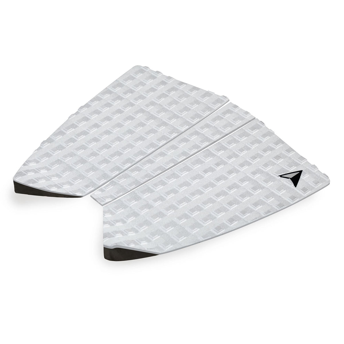 Roam Footpad Deck Grip Traction Pad 2+1 in Weiß mit strukturierter Oberfläche und schwarzen Kanten, Aufsicht