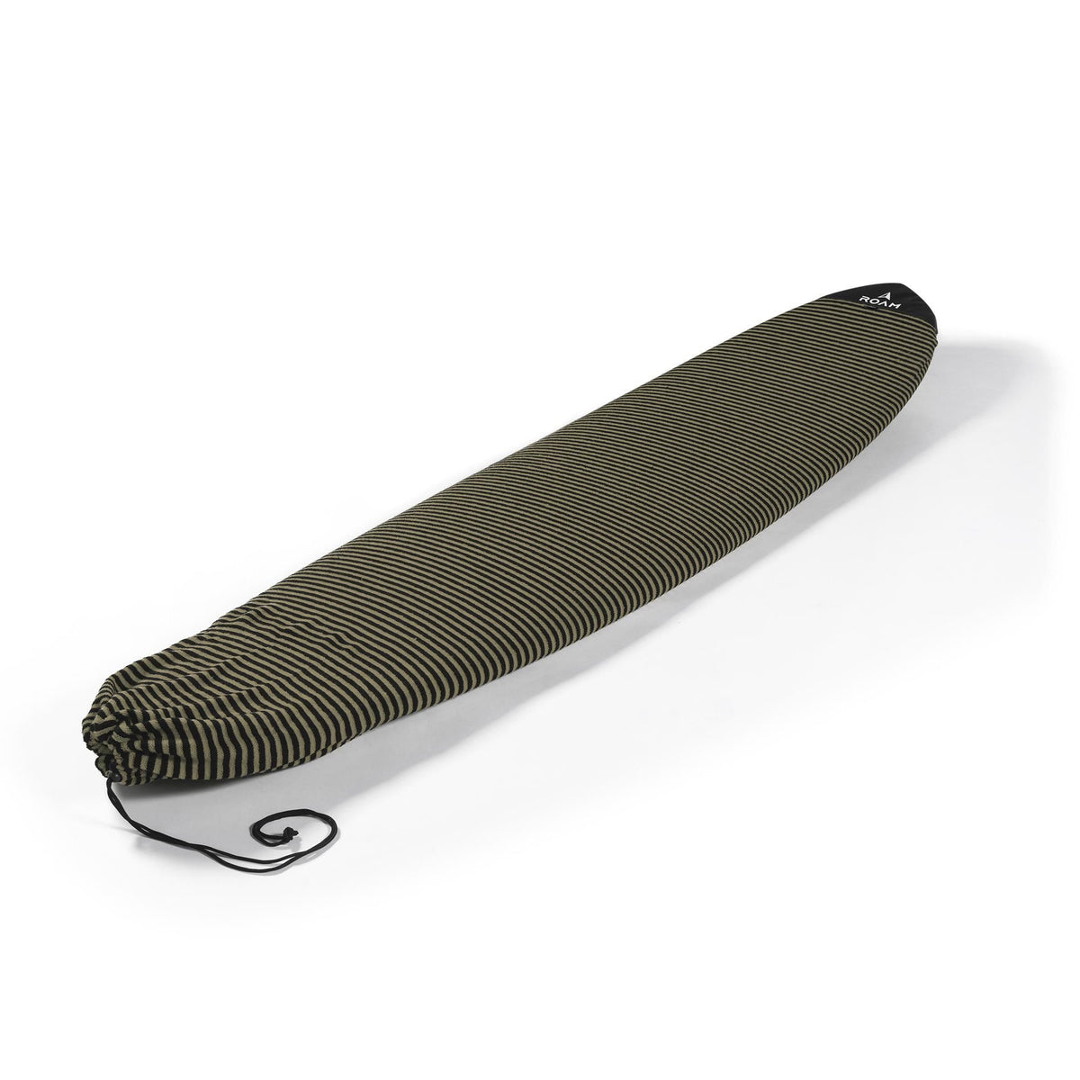 ROAM ECO Longboard Surfboard Socke in Grün-Schwarz mit strukturiertem Stoff und Zugband, Schutzüberzug für Surfboards