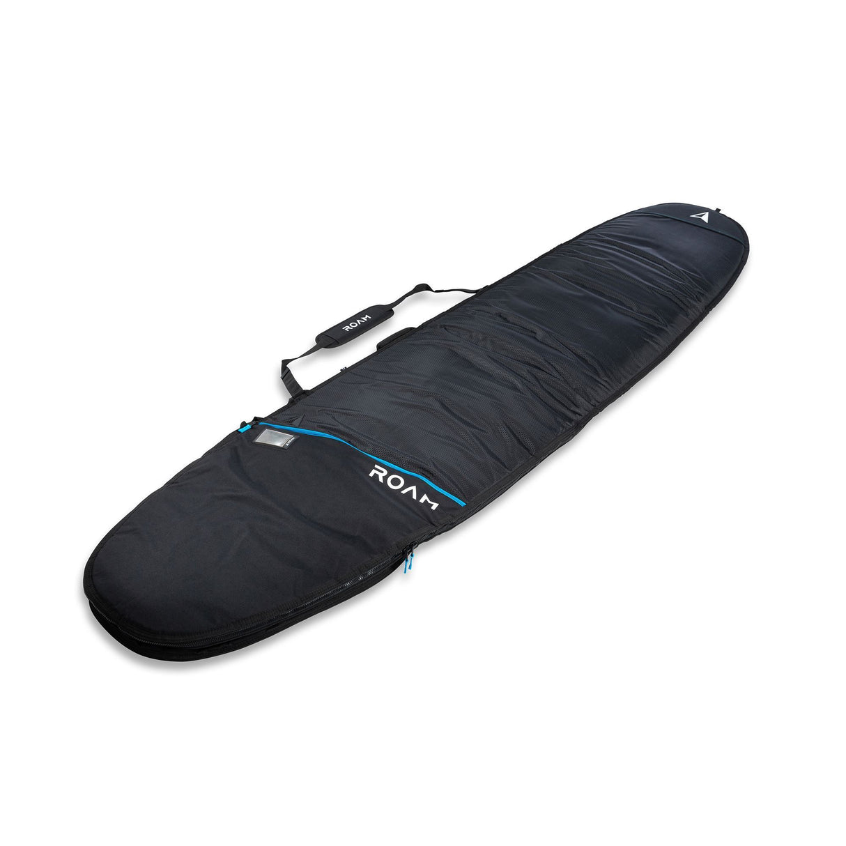 ROAM Tech Boardbag Long PLUS schwarze Transporttasche für Surfboards mit Tragegriffen, seitliche Ansicht