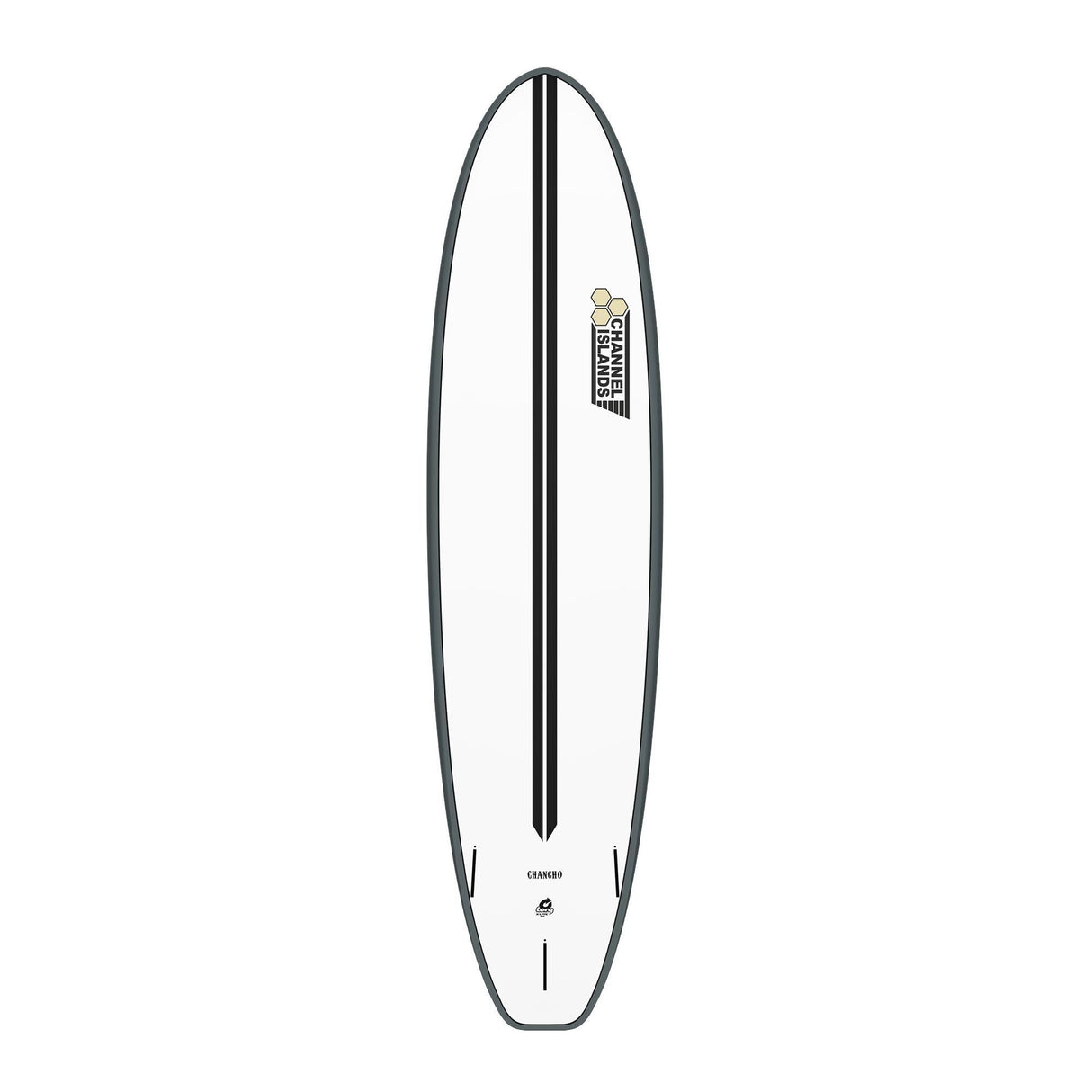 Channel Islands X-lite Chancho Surfboard weiß schwarz von oben, Draufsicht