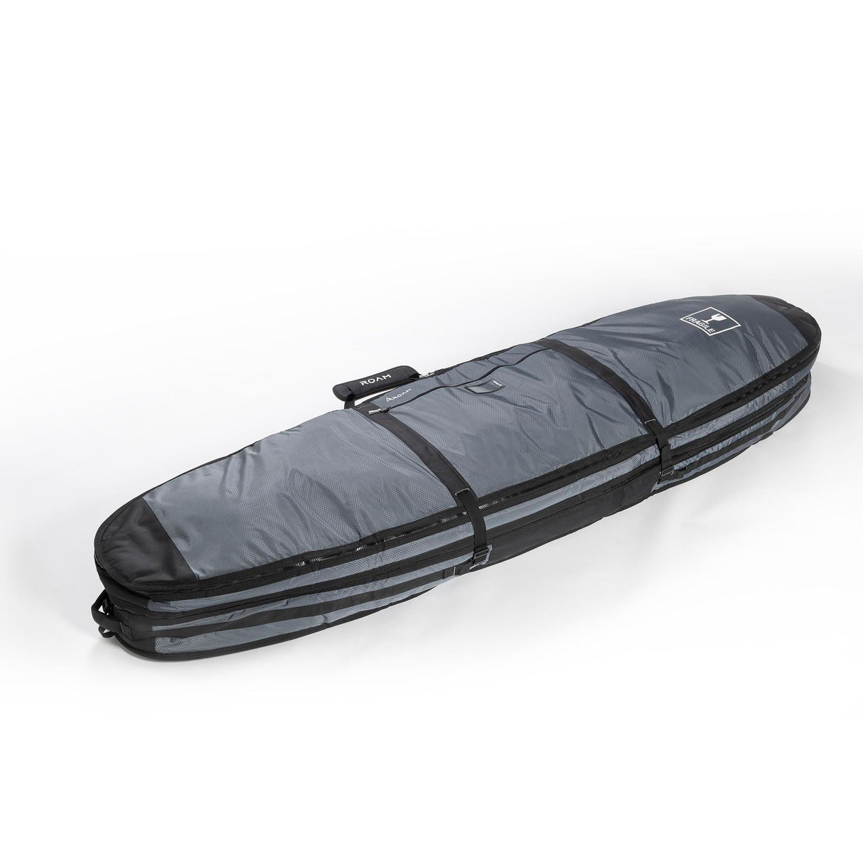 Roam Surfboard Converter Coffin grau-schwarz mit Tragegriffen, Seitenansicht