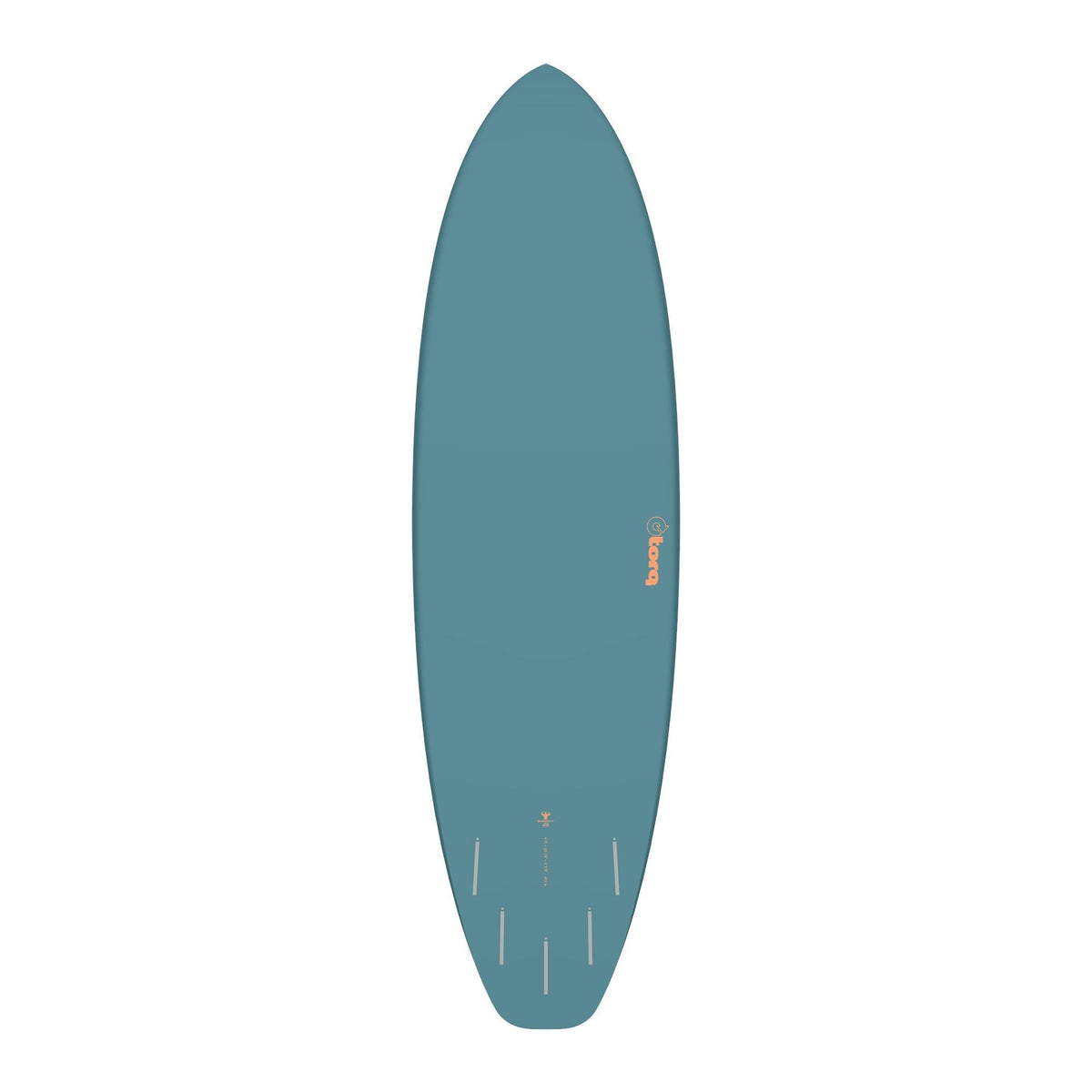 Torq TET BigBoy 23 Surfboard, Weiß, Draufsicht, ovale Form mit spitzer Nose und breitem Tail