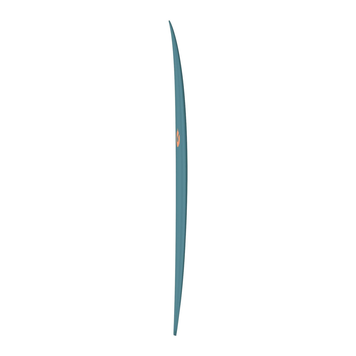 Torq TET BigBoy 23 Surfboard in Blaugrün, schlankes Design mit Golddetail, Seitenansicht