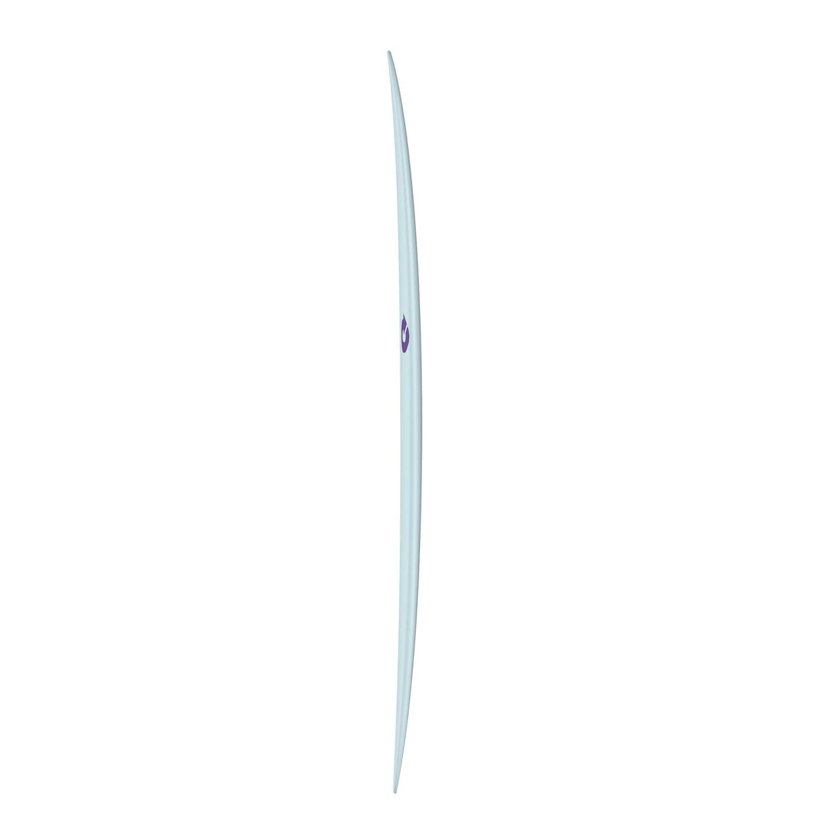 TORQ TET 24/7 Longboard Surfboard in Hellblau, Seitenansicht mit schlankem Design und TORQ-Logo