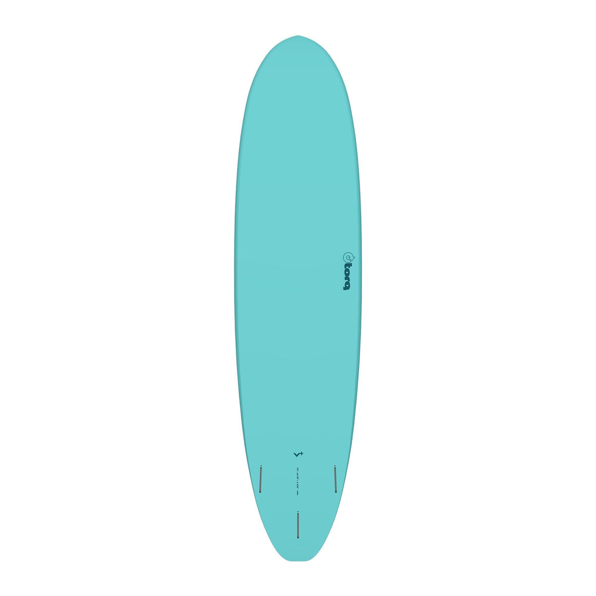 Torq TET V+ MOD Fun Surfboard in Türkis, Draufsicht, mit abgerundeter Nose und breiter Outline für maximale Stabilität und Wendigkeit
