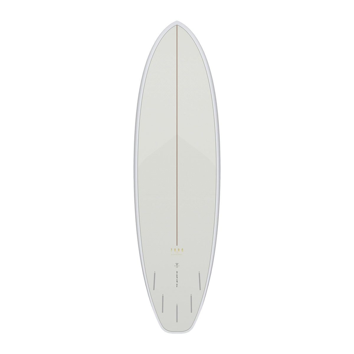 Torq TET BigBoy 23 Surfboard, cremeweiß, Draufsicht, ovales Design mit Mittelkiel
