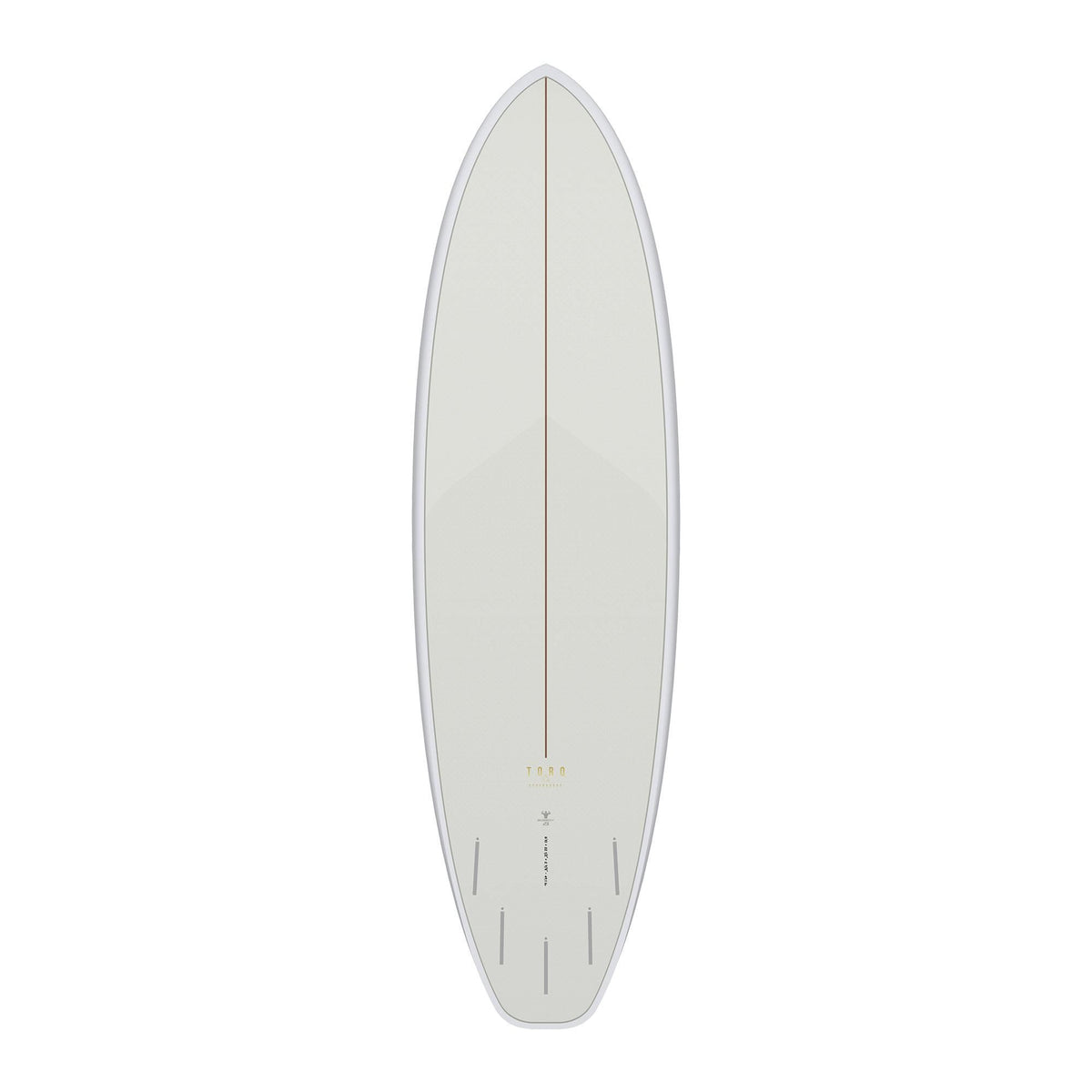 Torq TET BigBoy 23 Surfboard, Weiß, Kunststoff, Draufsicht, ovale Form mit Mittelfinne